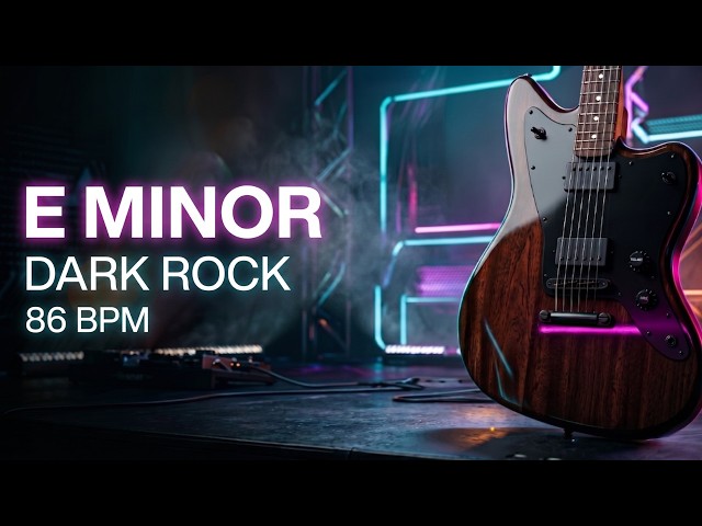 Dark Rock Backing Track in E Minor | 86 BPM