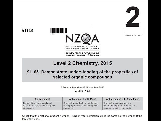 NCEA Level 2 Organic Chemistry AS91165 – 2015 Exam Worked Answers | Chemistry 2.5
