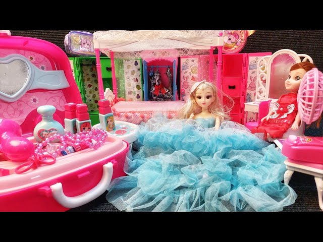 14 Mins Satisfying Unboxing Barbie Royal Princess Bedset with Wardrobe and Makeup Set Review ASMR