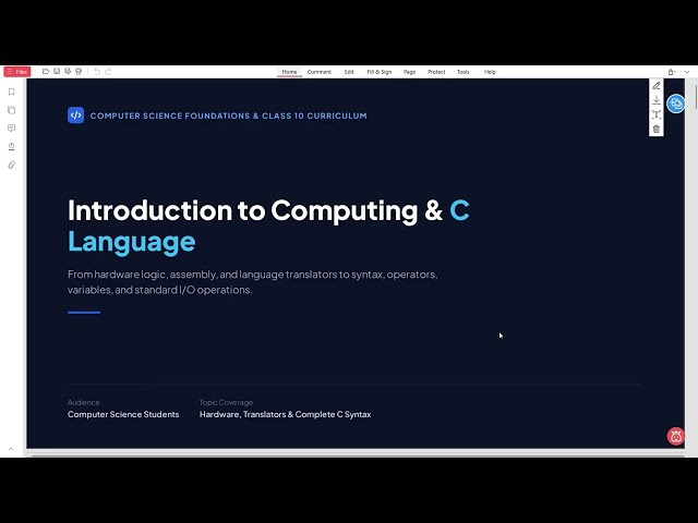 Introduction to C (Revision) Video 1