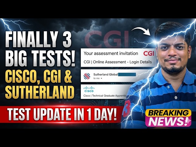 🔥Sutherland Direct Test (SDE Role) | Cisco & CGI Test Update | BE BTECH BCA BSC MCA | 2024-2026