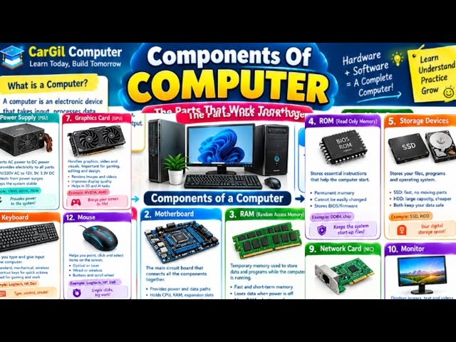 What Are The Components Of Computer | Components Of Computer | Main Components Of Computer