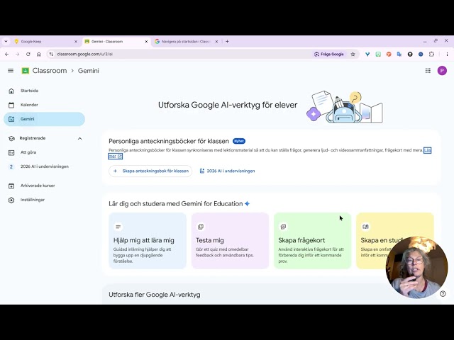 Nya startsidan i Google Classroom