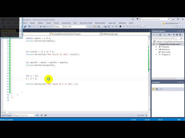Learn C# for beginners: 4 - Using Arithmetic Operators
