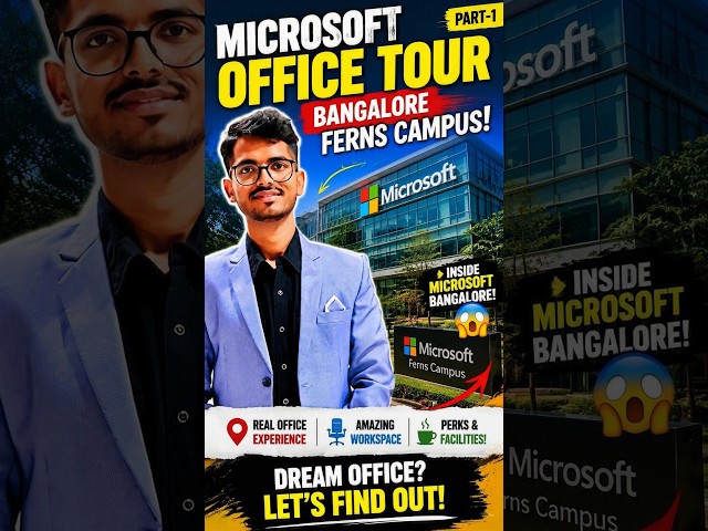 Microsoft Bangalore Office Tour 😍 | Ferns Campus Part 1 #Shorts