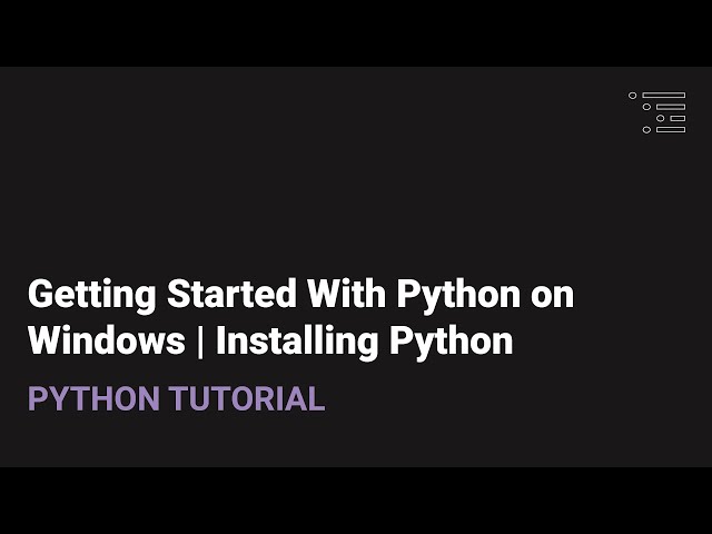 Getting Started with Python on Windows | Installing Python