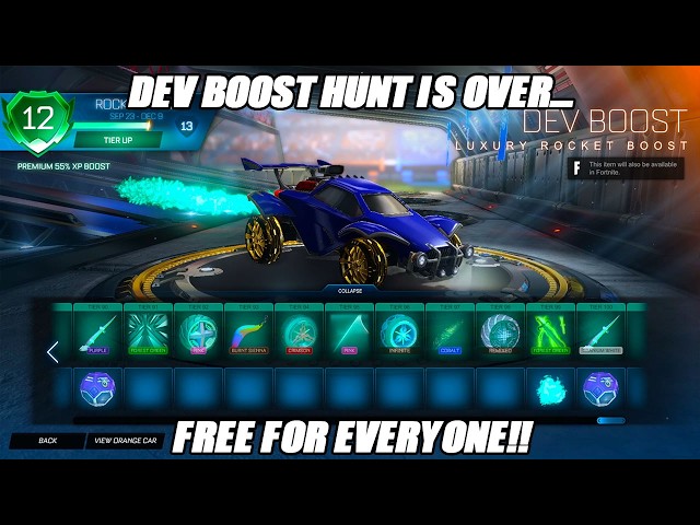 THE DEV HUNT FOR DEV BOOST IS OFFICIALLY OVER!! FREE FOR EVERYONE - Rocket League Update