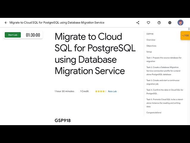 Migrate to Cloud SQL for PostgreSQL using Database Migration Service GSP918