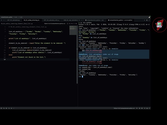 50 Safely removing element from list - Comprehensive Python in Tamil