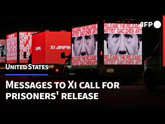 Messages call on Xi to release Chinese prisoners as he visits Washington | AFP