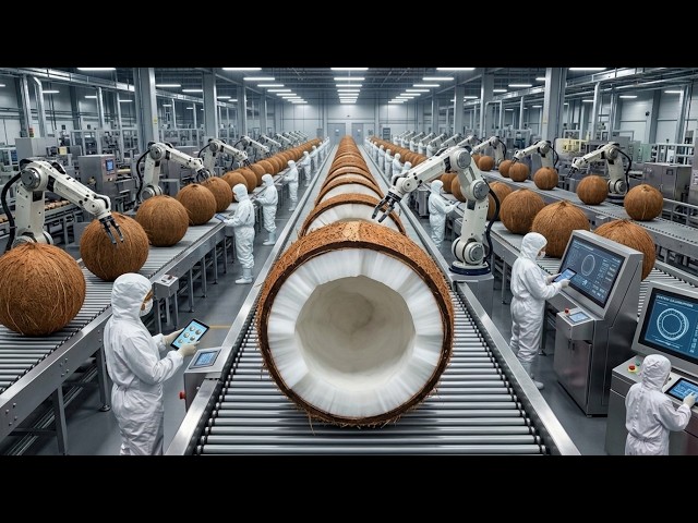 How It's Made: Coconut Milk | Modern Food Factory Processing Line
