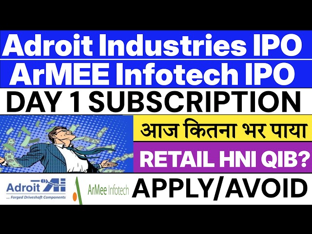 Adroit Industries IPO | Adroit Industries IPO Day 1 Subscription Status | ArMee Infotech IPO 🔥