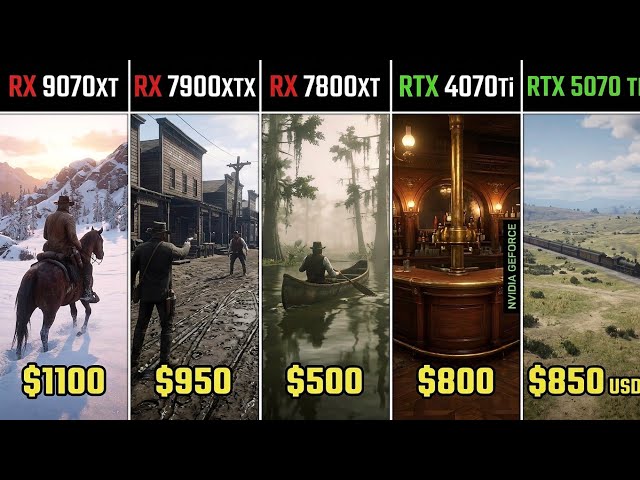 RX 9070XT VS RX 7900XTX VS RX 7800XT VS RTX 4070TI VS RTX 5070TI  4K GAMING BENCHMARKS + R7 9800X3D 