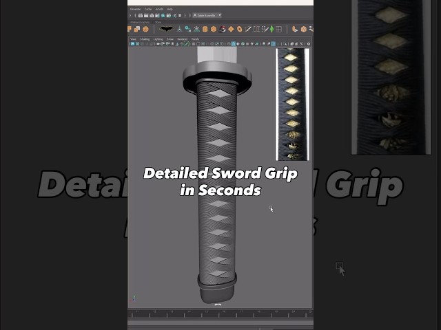 Model a Detailed Sword Grip in Seconds! #maya3d #3dmodeling #hardsurface #topology