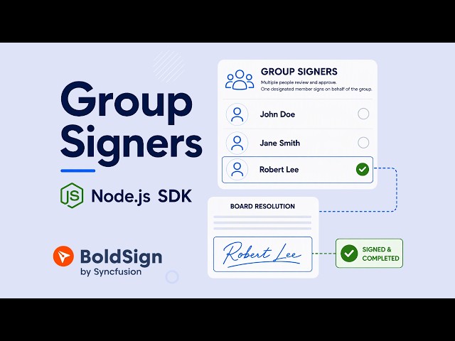 Prevent Approval Delays with Group Signers | BoldSign Node.js SDK