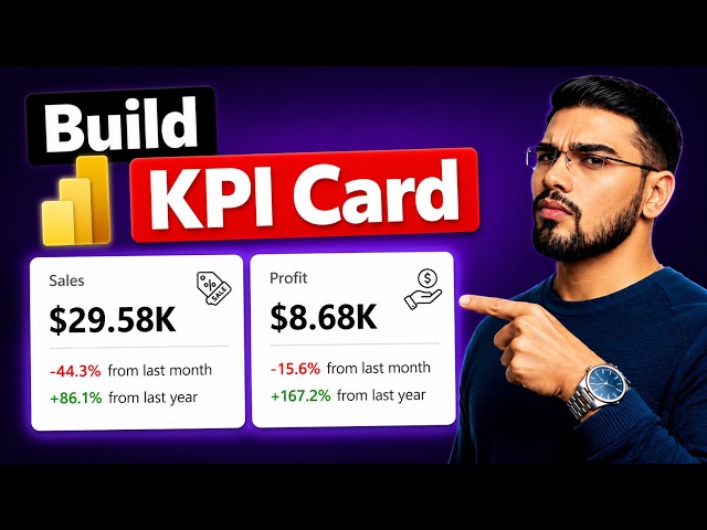 How to create a KPI visual in Power BI | Power BI KPI Card Design Tutorial