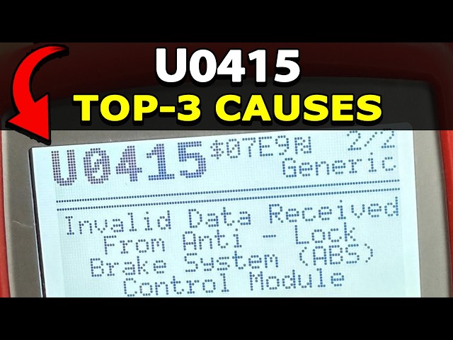 How To Fix U0415 Trouble Code: Invalid Data Received From Anti-Lock Brake System (ABS) Control Modul