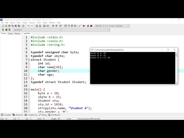 64. C Programming For Beginner - Using typedef In C Programming | Khmer Computer Knowledge
