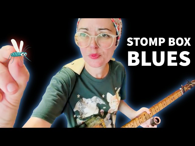 Stomp Box Practice w. Cigar Box Guitar: "Mosquito Blues" by Me & @positivepokes