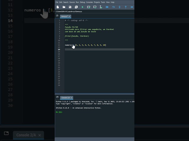 Python - Função Filter 🐍 #python #estruturadedados #visualizacaodedados #programação #pythonlanguage