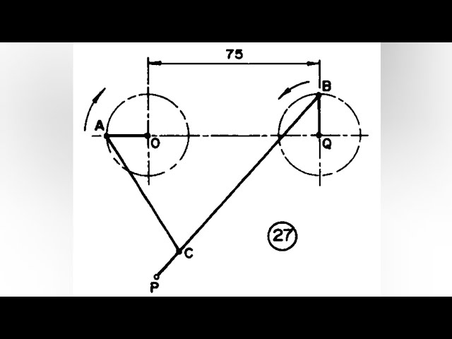 LOCI OF POINTS - CRANK MECHANISM 1 in | Technical drawing | Engineering drawing