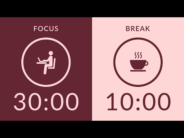 30/10 Pomodoro Timer with Brown Noise 🎧 2.5-Hour Study with Me for Deep Focus & ADHD ✨