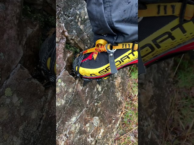 Winter Skills. Steel crampons. Ice axe. Rock wall.Training precision before the mountain.