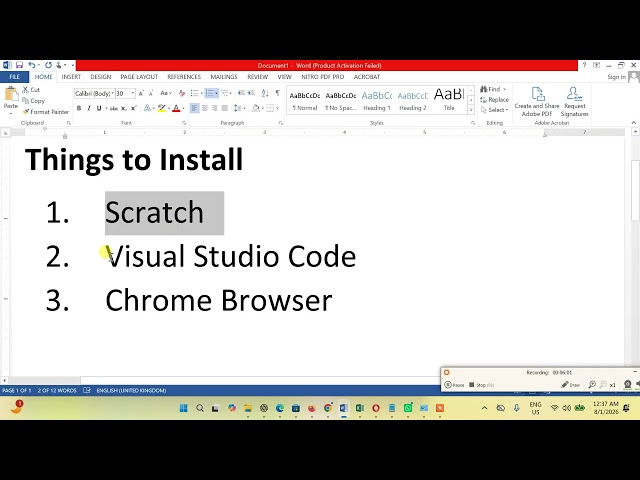 Coding Class Software Setup