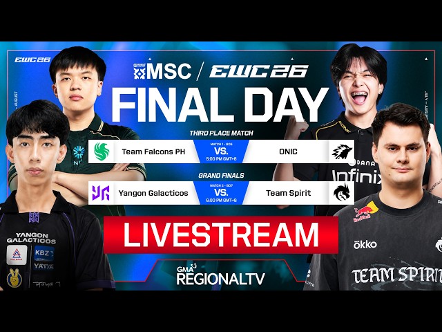 MLBB MSC AT EWC 2026: YANGON GALACTICOS VS TEAM SPIRIT | LIVE | GRAND FINALS | AUGUST 1, 2026