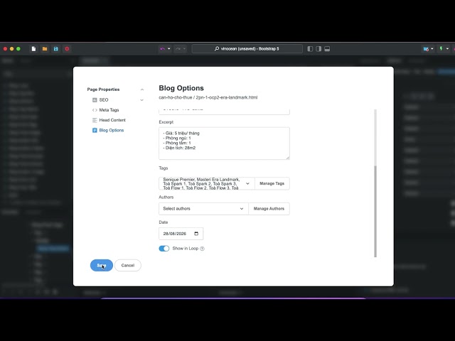 Bootstrap Studio Bug – Blog Tags Turn On Automatically