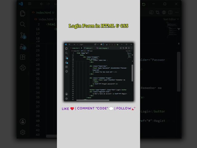 Login Form in HTML & CSS | Amith Thoughts | 👍🖇️✅🔗