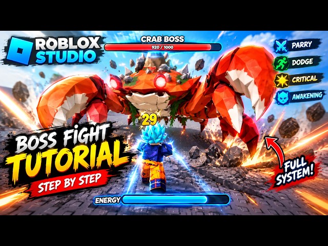 How to Make a Boss Fight in Roblox Studio (Parry, Dodge, Stun & Rage Phase) – Beginner Tutorial