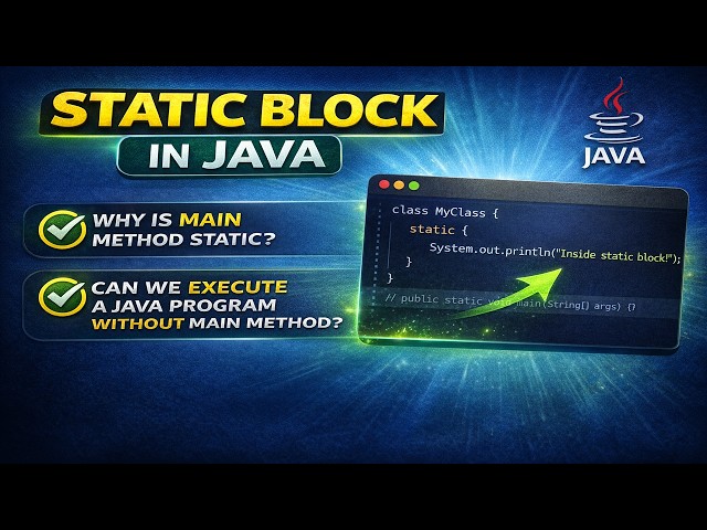 static block in java| static keyword | how to use static block in java tutorial