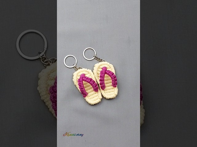 Macrame Slipper Keychain | Macrame Keychain Tutorial