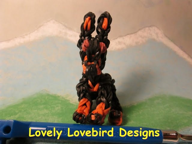 Rainbow Loom Doberman Pinscher Dog or Puppy Charm. 3-D.