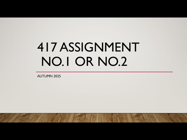 Code 417 Solved Assignment | Assignment No.1 |  | Assignment No.2 |  | Autumn 2025 |