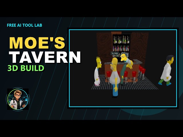 I Got the Simpsons Characters Walking in Moes Tavern using Three.js with ChatGPT Codex Astra