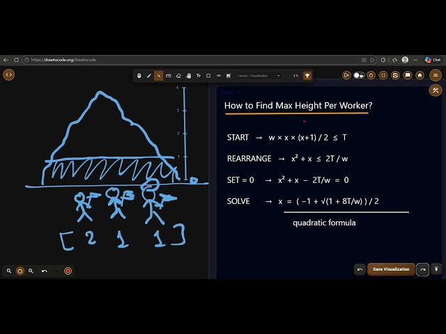 LeetCode POTD: Mountain Height Zero | Visualization | DrawToCode