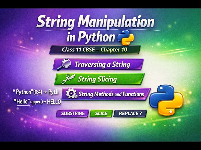 Class 11 Chap 10 String Manipulation in Python || CBSE || Tamil
