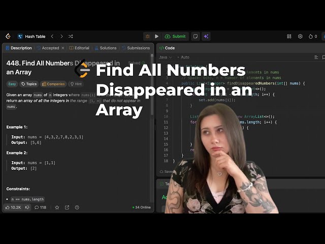 Find All Numbers Disappeared in an Array LeetCode - Java