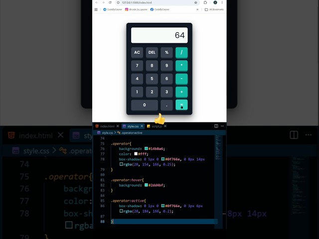 Modern Calculator using HTML, CSS & JavaScript | JavaScript Calculator Project #shorts #javascript