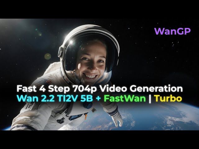 Faster 4 Step 704p Video Generation Using Wan 2.2 TI2V 5B + FastWan Or Turbo | WanGP Tutorial
