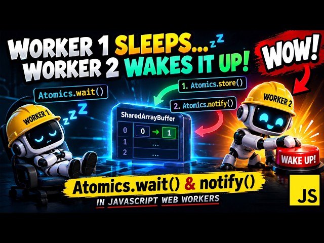 Worker 1 Sleeps… Worker 2 Wakes It Up! 😱 | JavaScript Atomics