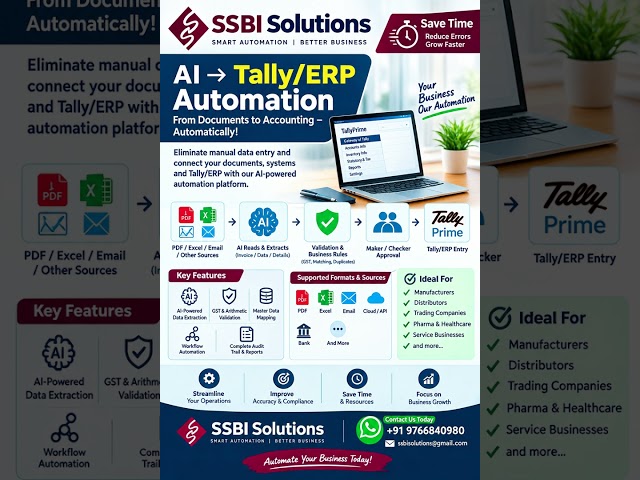AI → Tally/ERP Automation | Save Time & Reduce Manual Data Entry 🚀