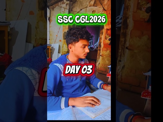 SSC CGL Preparation Vlog Day 3 | #shortsfeed #ssc #ssccgl2025 #study #motivation