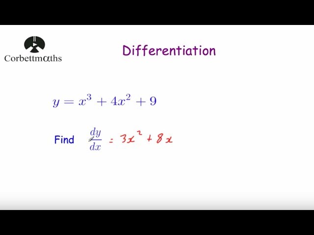 Differentiation - Corbettmaths