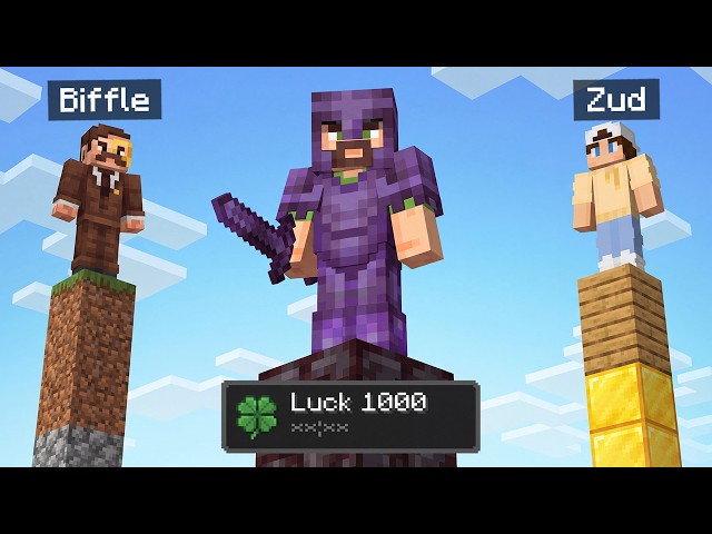 Cheating with 1000 LUCK in Minecraft Random Items