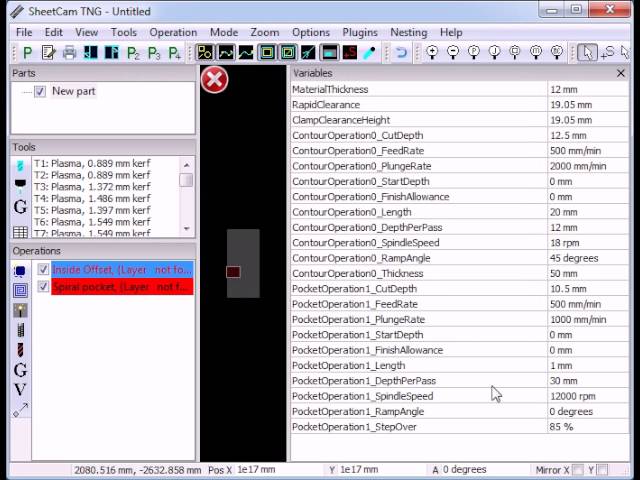 SheetCam variables and expressions tutorial