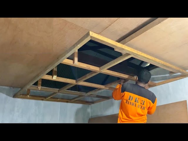 Tutorial lengkap membuat plafon rumah dari rangka kayu & triplek.