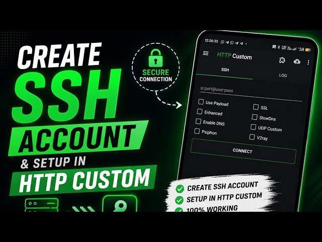 How to Create SSH Account & Setup in HTTP Custom | Full Beginner Guide 2026